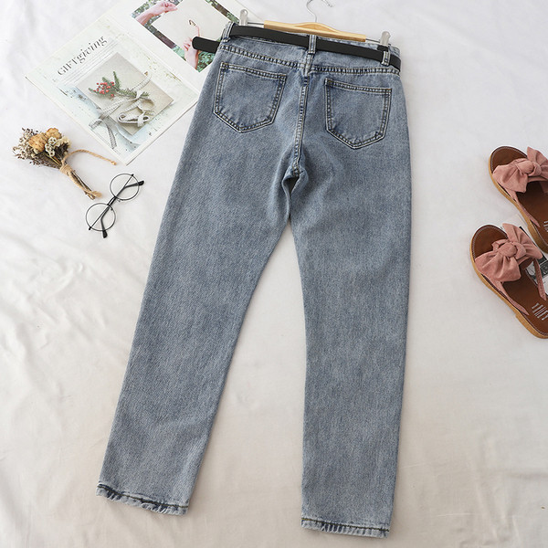 Blugi casual dama cu curea in mai multe culori