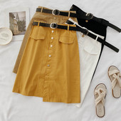 Fusta de dama cu nasturi si curea in mai multe culori