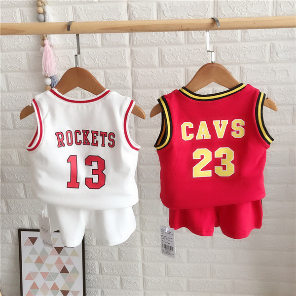 Set sport copii pentru baieti maiou + pantaloni alb si rosu