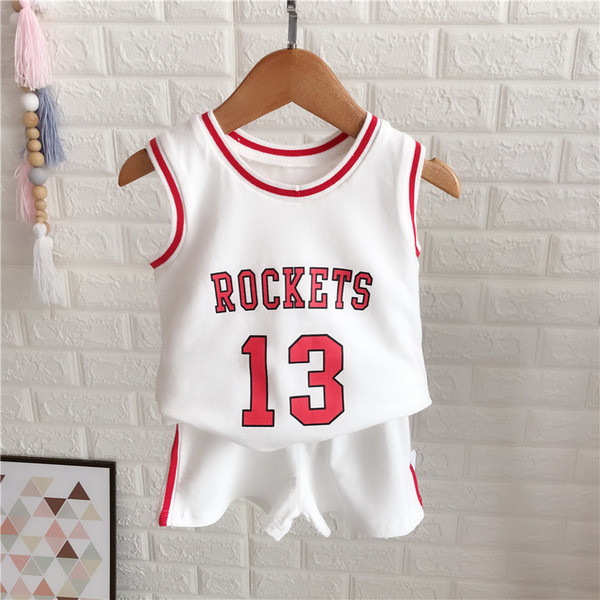 Set sport copii pentru baieti maiou + pantaloni alb si rosu