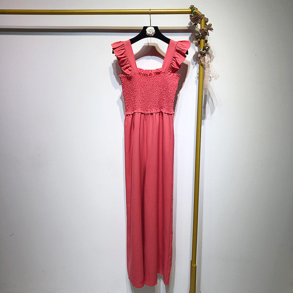 Salopetă lungă cu decolteu pătrat