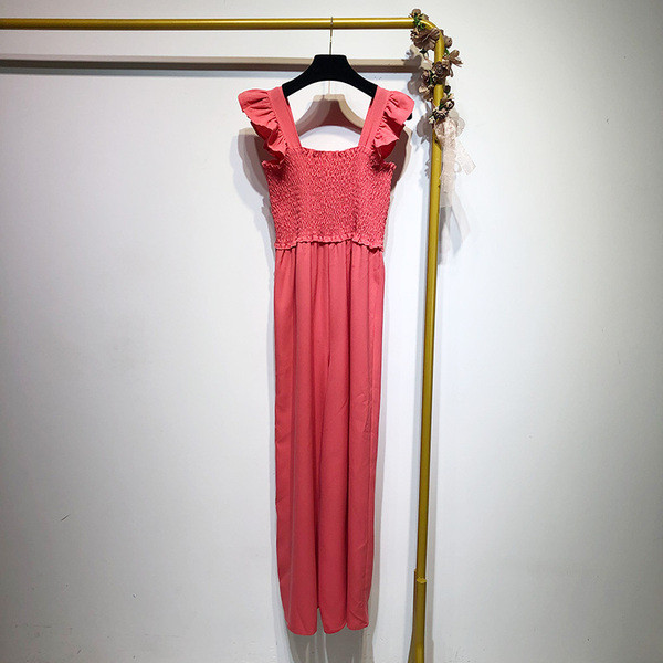 Salopetă lungă cu decolteu pătrat