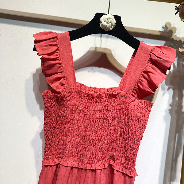 Salopetă lungă cu decolteu pătrat