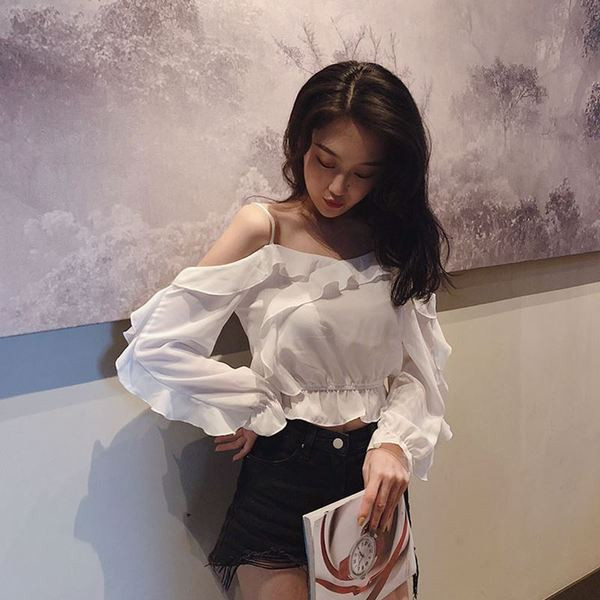 Bluza casual dama in doua culori - alb si negru