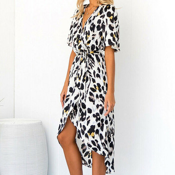 Rochie de dama model nou cu model animal si decolteu in V