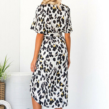 Rochie de dama model nou cu model animal si decolteu in V