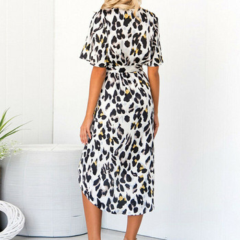 Rochie de dama model nou cu model animal si decolteu in V