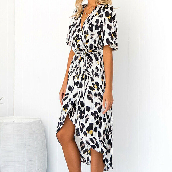 Rochie de dama model nou cu model animal si decolteu in V