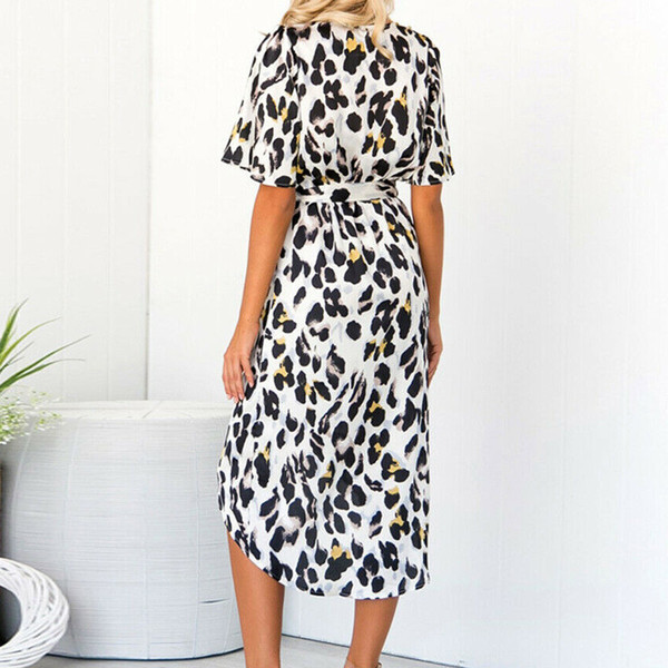 Rochie de dama model nou cu model animal si decolteu in V