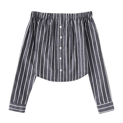 Camasa de dama cu dungi stil nou model cu umerii goi - mai multe culori