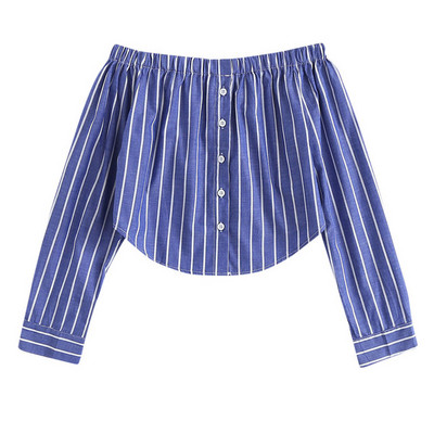 Camasa de dama cu dungi stil nou model cu umerii goi - mai multe culori