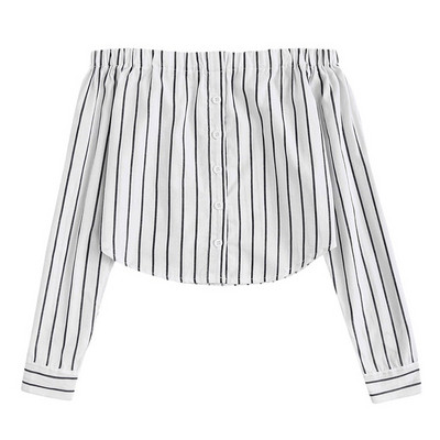 Camasa de dama cu dungi stil nou model cu umerii goi - mai multe culori