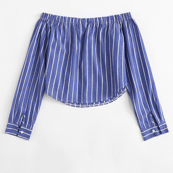 Camasa de dama cu dungi stil nou model cu umerii goi - mai multe culori