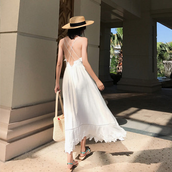 Rochie de dama eleganta in alb - model croiat