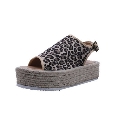 Sandale de dama moderne cu platforma in negru, bej si maro