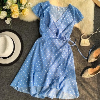 Rochie de dama moderna cu buline in mai multe culori