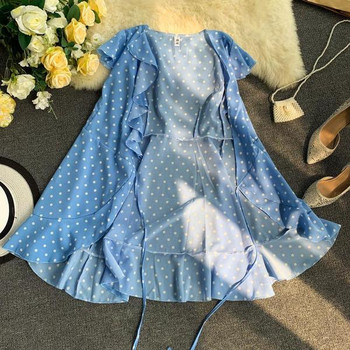 Rochie de dama moderna cu buline in mai multe culori