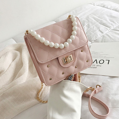 Geanta de dama moderna cu perle in mai multe culori