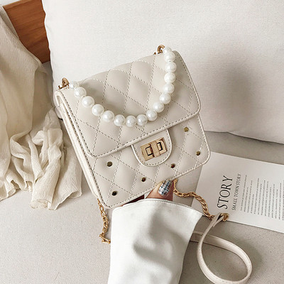 Geanta de dama moderna cu perle in mai multe culori