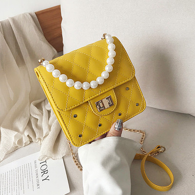 Geanta de dama moderna cu perle in mai multe culori