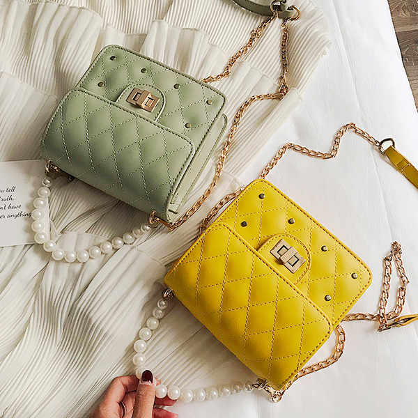 Geanta de dama moderna cu perle in mai multe culori