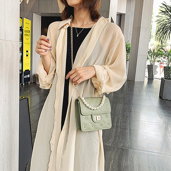 Geanta de dama moderna cu perle in mai multe culori