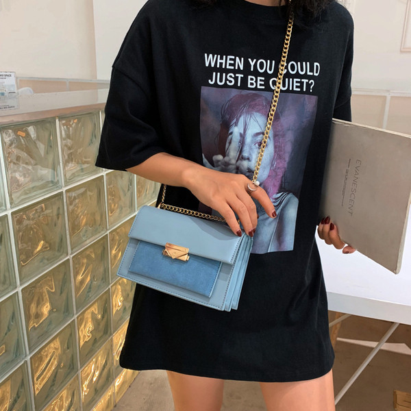 Geanta de dama cu lant metalic in mai multe culori