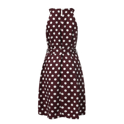 Rochie eleganta de dama cu puncte in varza, rosu si negru