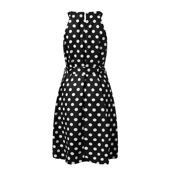 Rochie eleganta de dama cu puncte in varza, rosu si negru