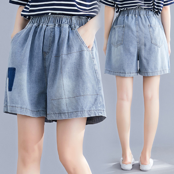 Pantaloni scurți casual de damă cu talie elastică