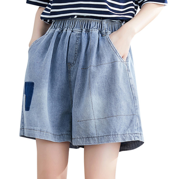 Pantaloni scurți casual de damă cu talie elastică