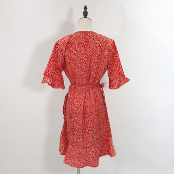 Rochie de dama cu decolteu in V si maneci scurte lotus