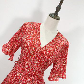 Rochie de dama cu decolteu in V si maneci scurte lotus