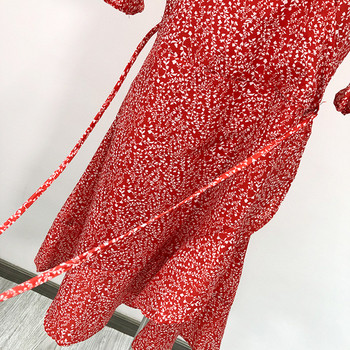 Rochie de dama cu decolteu in V si maneci scurte lotus