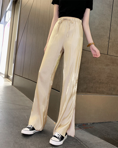 Pantaloni lungi de dama actuali in trei culori cu talie elastica