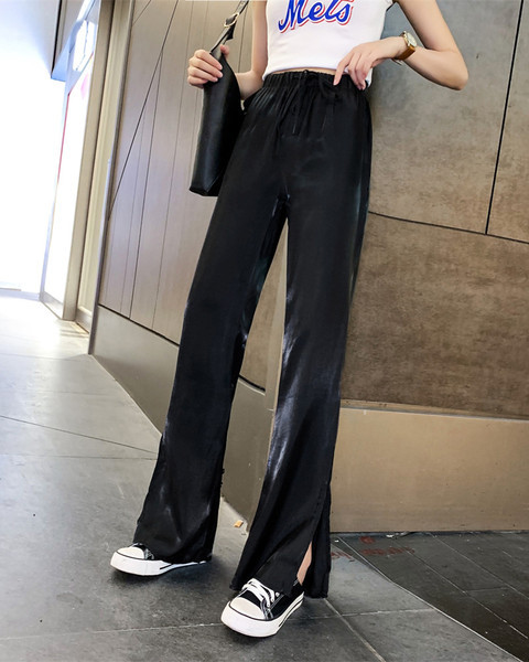 Pantaloni lungi de dama actuali in trei culori cu talie elastica