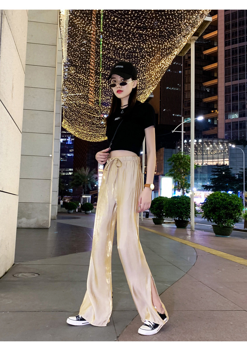 Pantaloni lungi de dama actuali in trei culori cu talie elastica