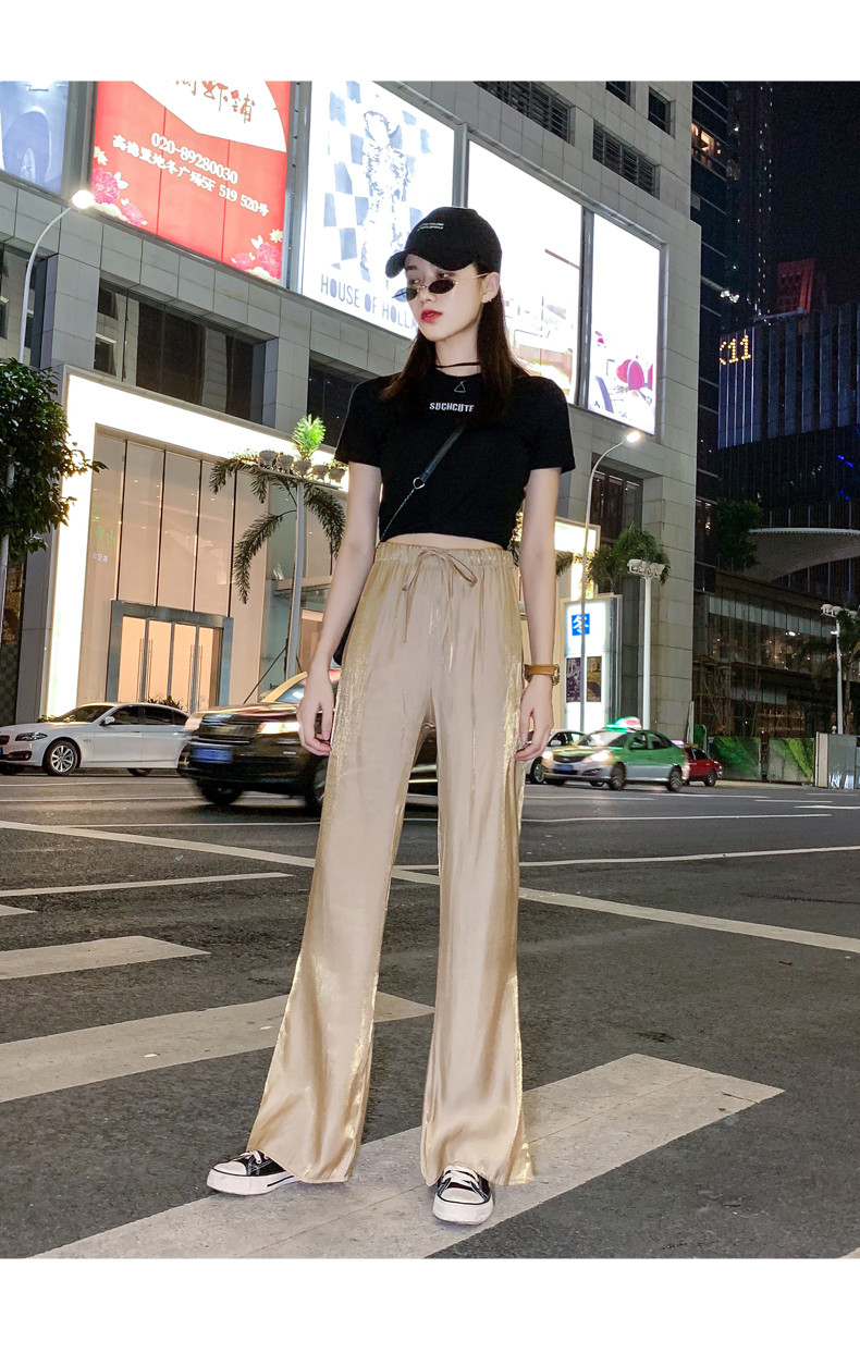 Pantaloni lungi de dama actuali in trei culori cu talie elastica