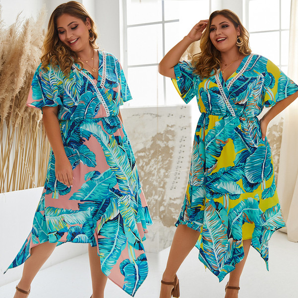 Rochie modernă asimetrică de damă cu decolteu în V