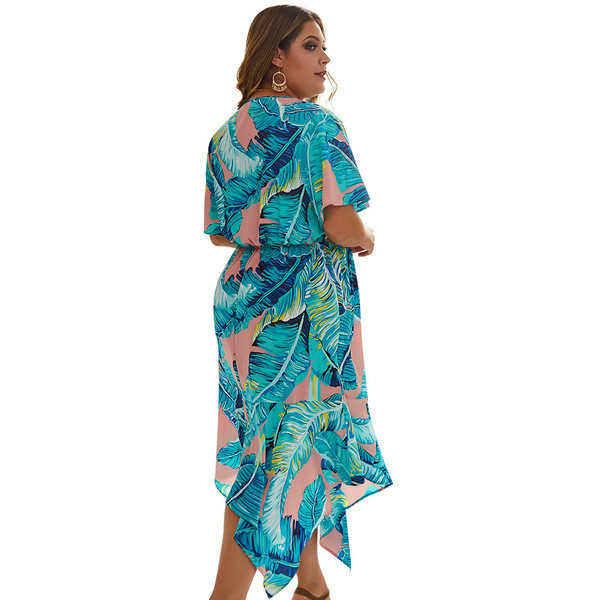 Rochie modernă asimetrică de damă cu decolteu în V