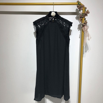 Rochie de dama neagra cu dantela - model drept