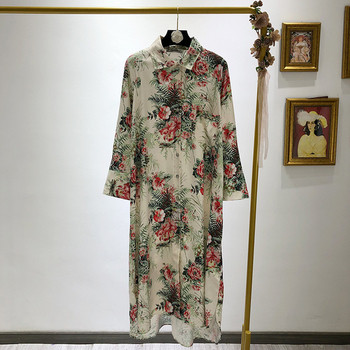 Rochie lunga lata cu model floral