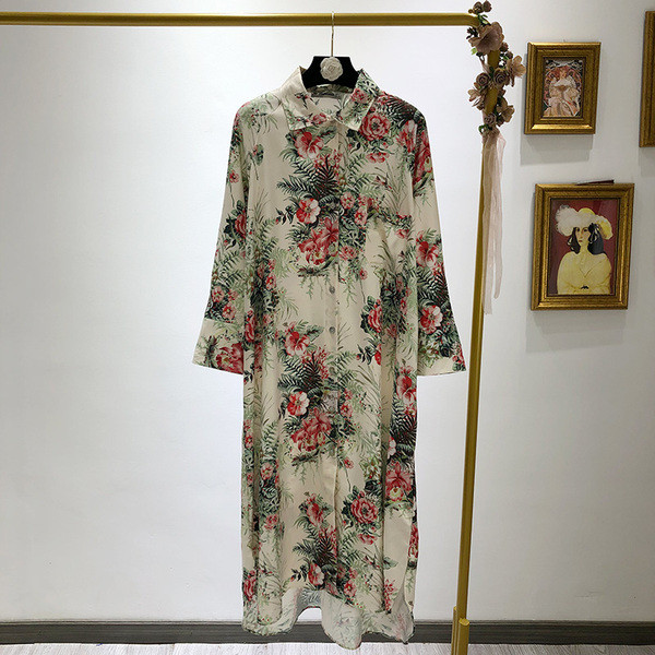 Rochie lunga lata cu model floral