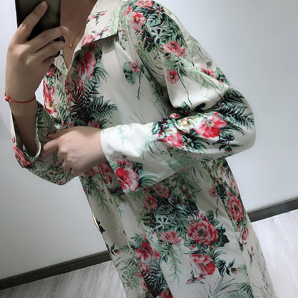 Rochie lunga lata cu model floral
