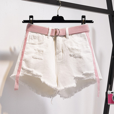 Pantaloni scurți casual de damă în două culori - albastru și alb