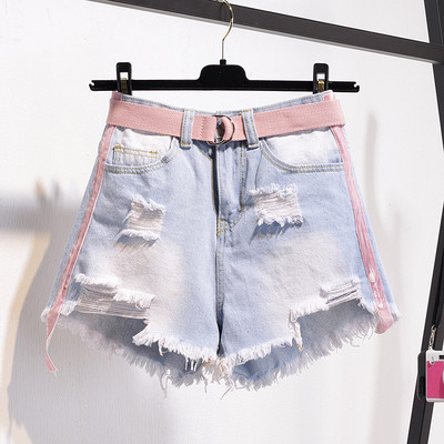 Pantaloni scurți casual de damă în două culori - albastru și alb