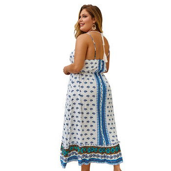 Rochie actuală de damă cu decolteu în V în alb și galben