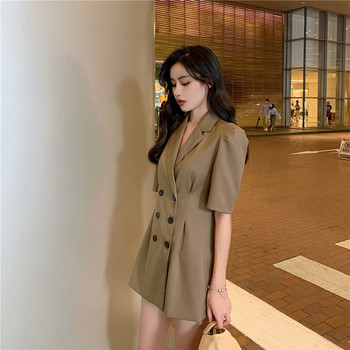 Rochie actuală de damă în maro și negru cu decolteu în V