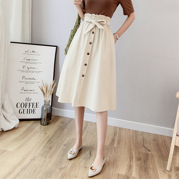 Fusta de dama moderna in patru culori cu nasturi