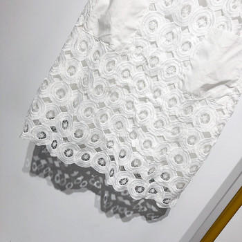 Rochie de dama din dantela cu buzunare si culoare alba